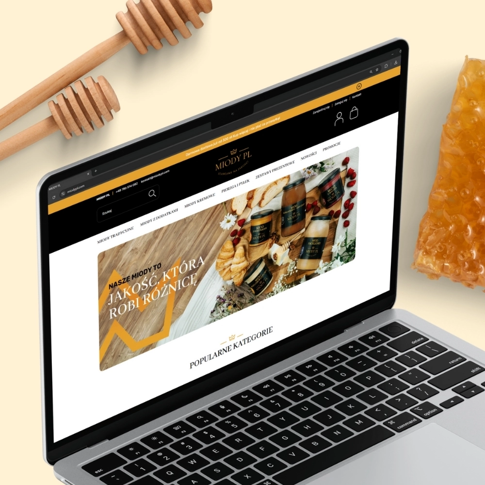Indywidualny projekt graficzny sklepu Shoper dla producenta miodów