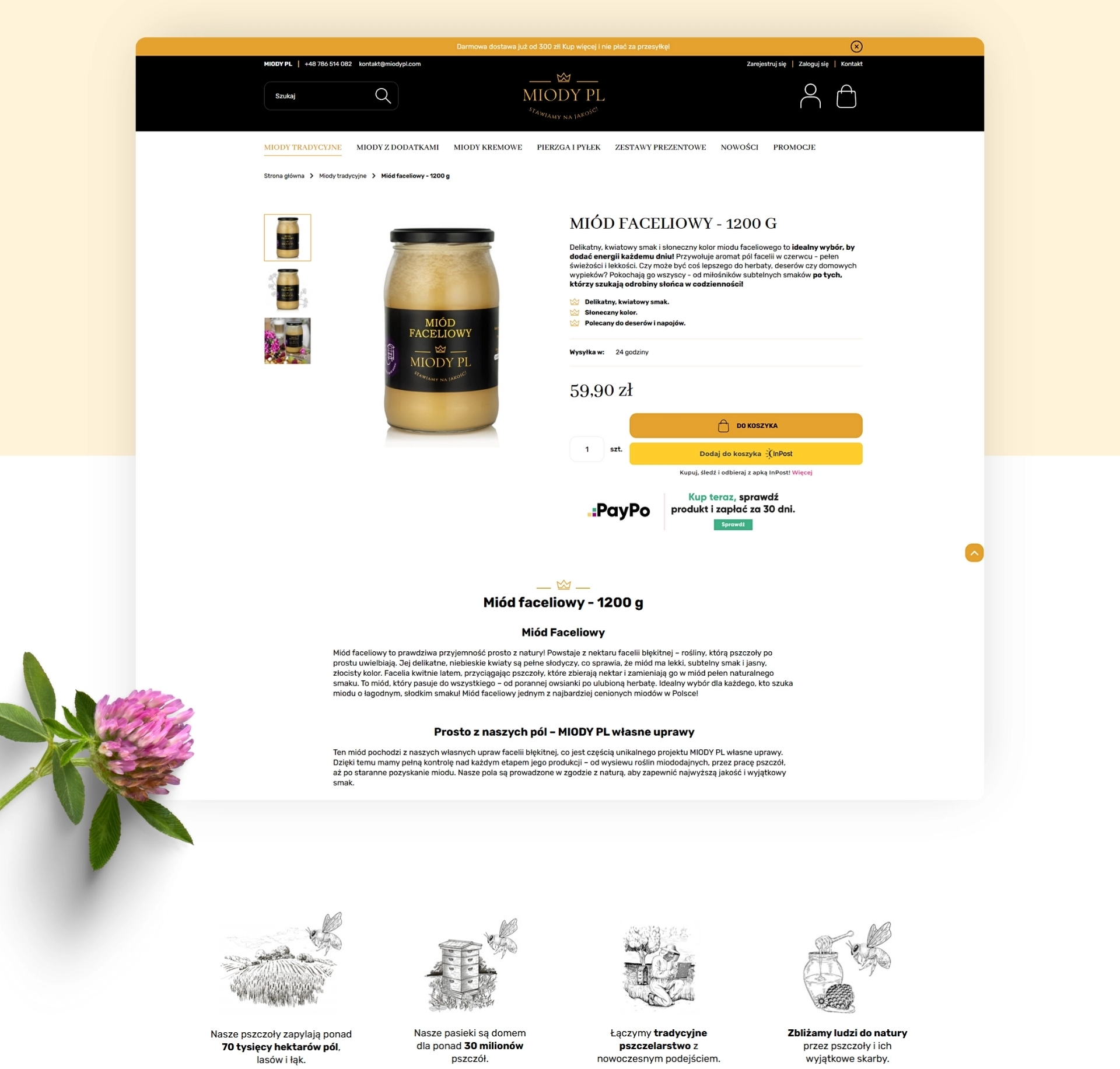 Projekt sklepu internetowego Shoper z autorską grafiką i UX